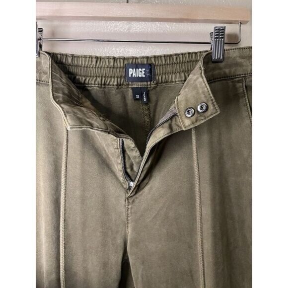Paige Drawstring Pants Fraser Vintage Tonal Ash Jogger Twill Casual Men's 33 - Picture 12 of 16